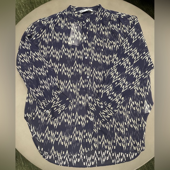 Zara - Semi Sheer Printed Shirt - Picture 3 of 4